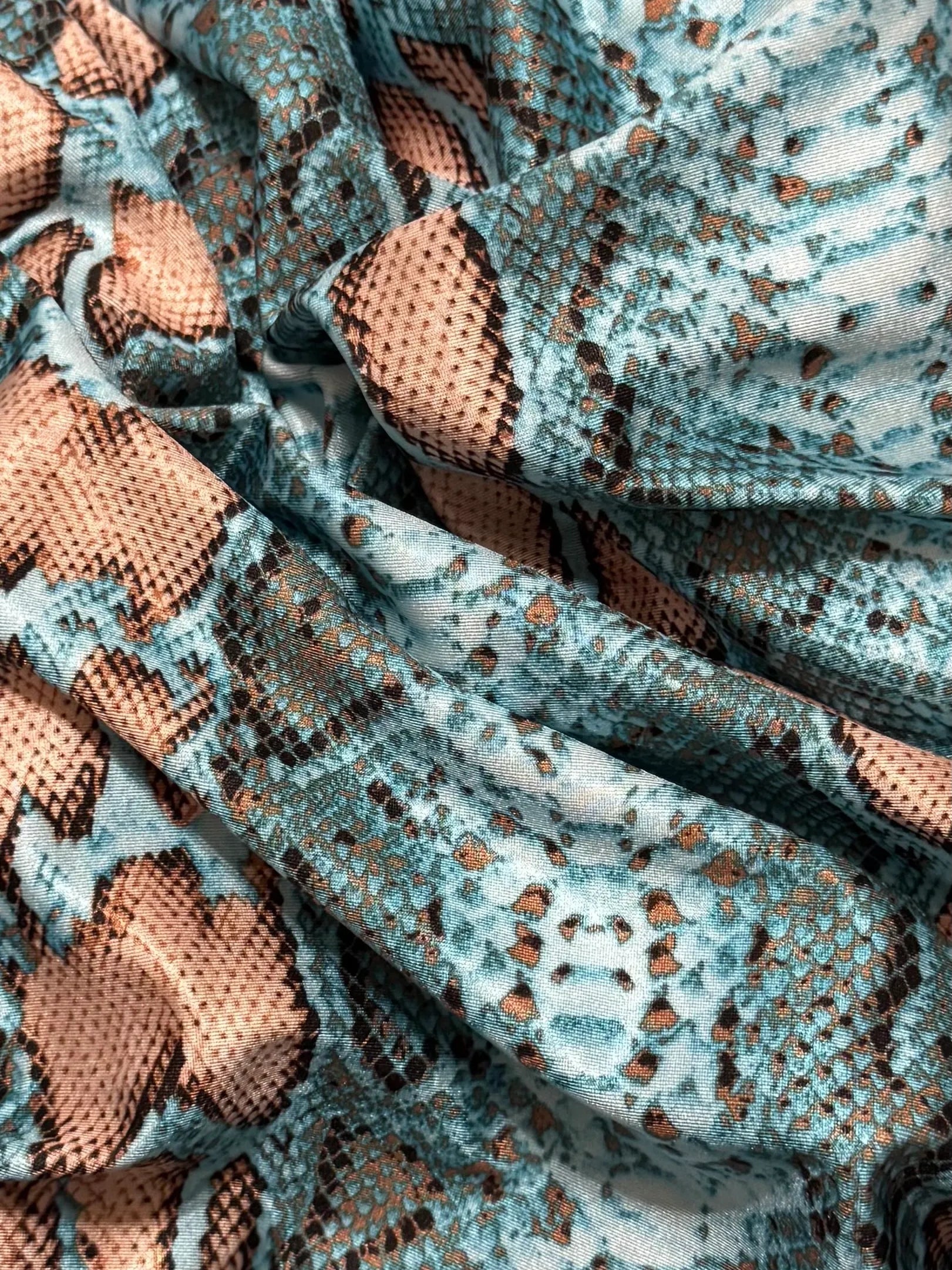 Blue Tan and Brown Snakeskin