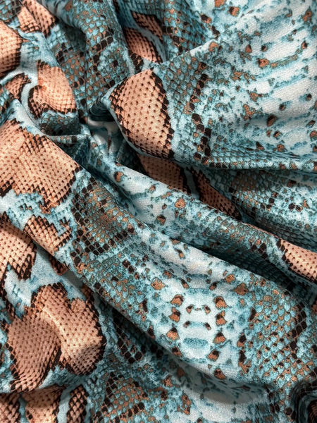 Blue Tan and Brown Snakeskin