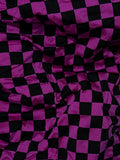 Dark Fuchsia and Black Checkerboard