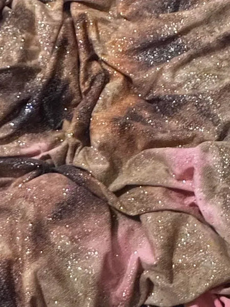 Pink and Brown Tie Dye Glitter