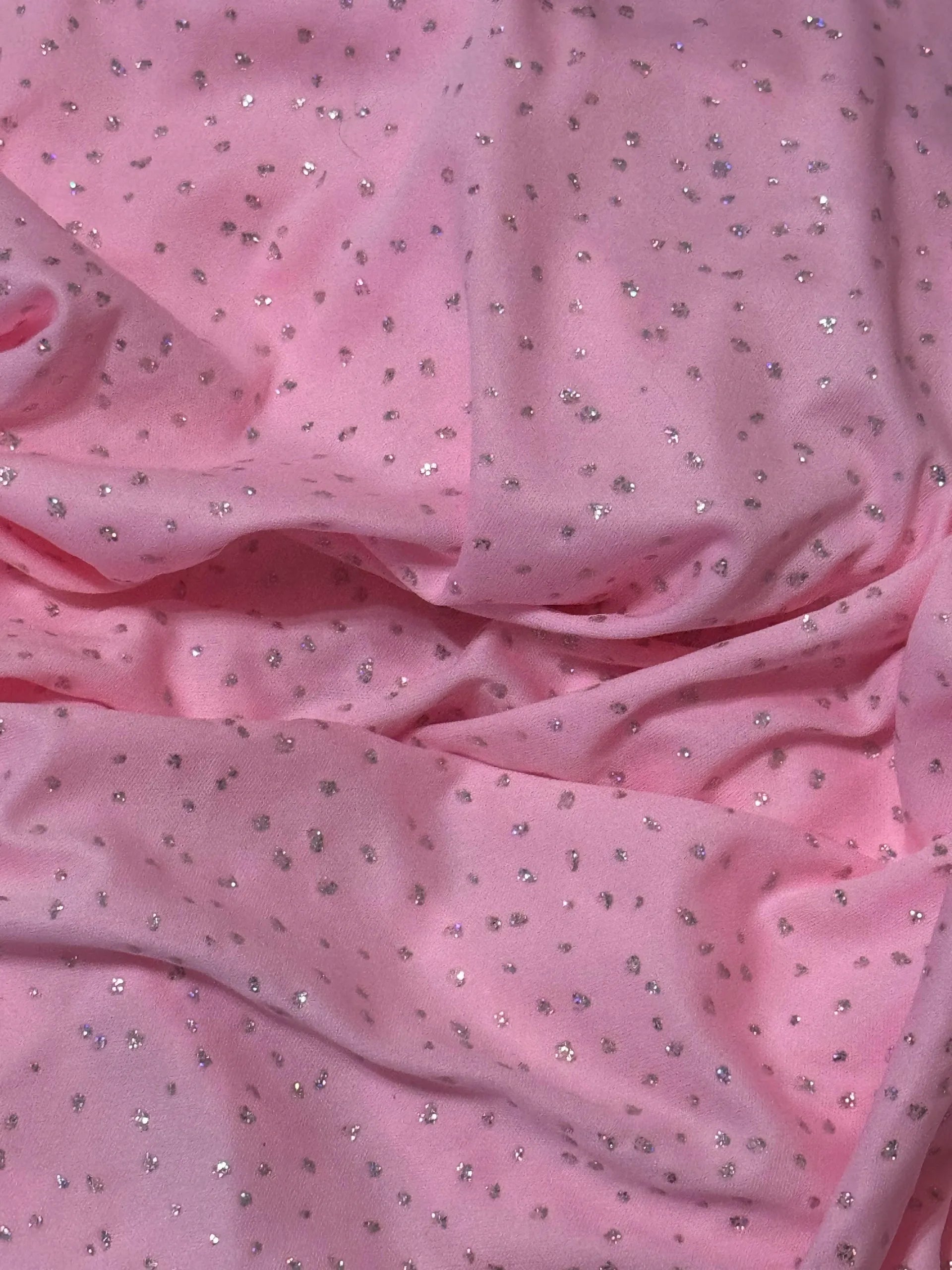 Powder Pink with Silver Sequins