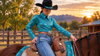 Turquoise Subtle Snakeskin Foil Show Skinz western saddle pad cover on horse